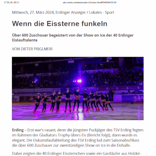 Movies on Ice - Presse