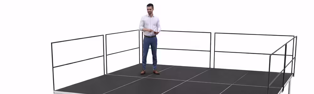 Bühnenpodeste im Einsatz bei einer Veranstaltung